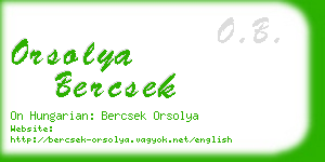 orsolya bercsek business card